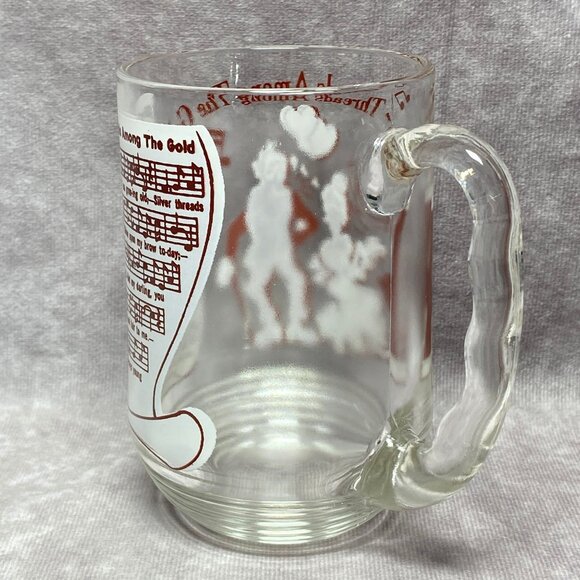 Hazel Atlas Big Top PB Glass "Silver Threads Among The Gold" Song Lyrics Mug - Picture 5 of 8